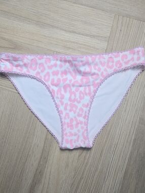 LoveShackFancy Pink Leopard Print Bikini Bottom Small